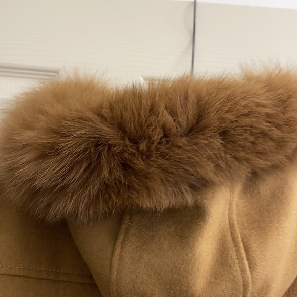 Ellen Tracy Blue fox and wool hooded coat - Picture 13 of 15